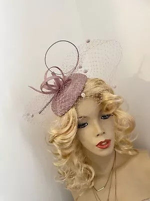 £29.99 • Buy Fascinator Lilac Lavender Pillbox Wedding Hat Formal Headpiece Hatinator Veil