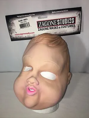 Zagone Baby Face Doll Horror Full Head Mask  Beige Adult One Size Halloween • $15.99