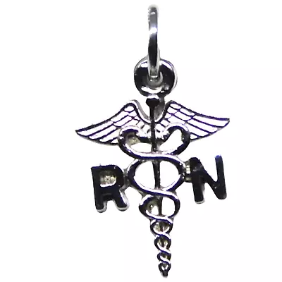 RN Nurse Symbol Pendant Minimalist Dainty Charm For Necklace Or Bracelet 1/2  L • $11.40
