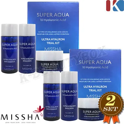 MISSHA Super Ultra Aqua Ultra Hyaluron 3-Items Miniature Kit 2 Set Korean Cosmet • $16.80