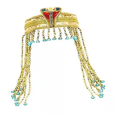 Novelty Egypt Queen Headdress With Beaded Tassel Snake Headband Egyptian Stylish • £11.95