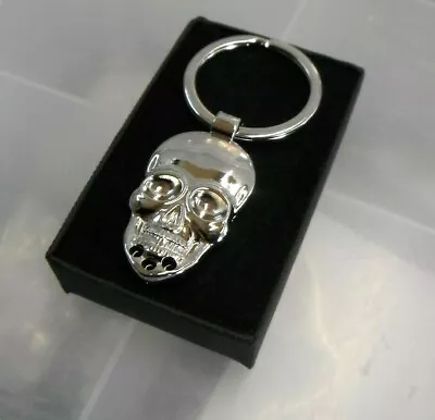 £5 • Buy Skull Keyring Chrome Metal Gift Boxed