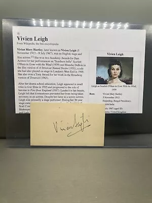 Vivien Leigh - Signed Auto Index Card - Gone With The Wind Jsa Full Letter • $639.96