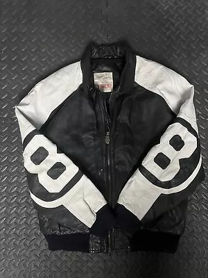 Vtg Michael Hoban WhereMI 8 Ball Leather Bomber Jacket Sz M • $130