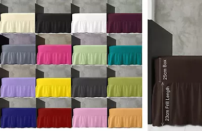 Polycotton Plain Dyed Fitted Valance Sheet Bed Linen Single Double Super King • £4.79