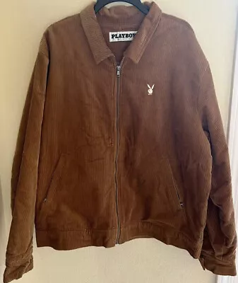 $40 • Buy Playboy Pacsun Brown Corduroy Quilted Lined Jacket Sz. Large