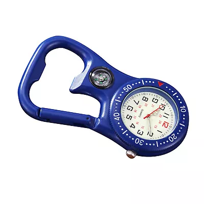 Practical Compass Corkscrew Carabiner Clip Watch Luminous Pocket Watch Outdoor • £14.26