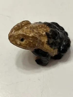 Vintage Miniature Frog Toad Japan Figurine Ceramic 2  X 2  Glazed Realistic • $14.25