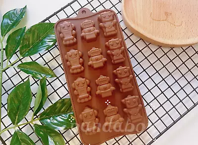 Robot Silicone  Chocolate Mould Ice Cube Jelly Lolly Wax Melt Kids Party Gummy • £3.25