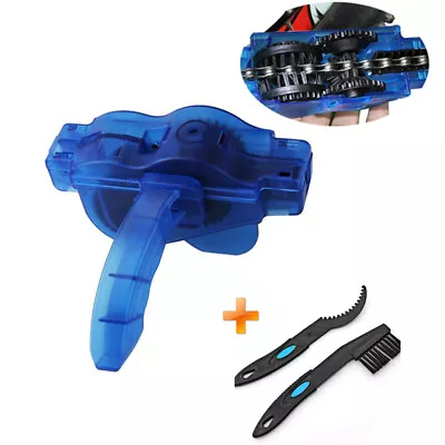 Cycling Bicycle Bike Chain Cleaner Tool Brushes Scrubber Steering Wheel Clean • $7.99