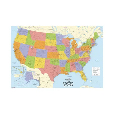 $15.83 • Buy MAP OF THE UNITED STATES AMERICA LARGE POSTER PRINT SIZE 59*39in