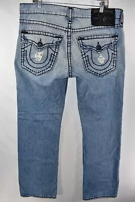 True Religion Ricky Super T Jeans Mens Size 36x34 Blue Meas. 38x34 *READ* • $29.99