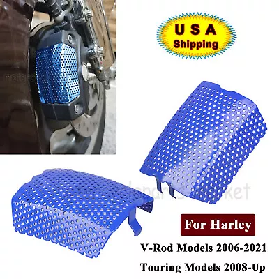 $26.98 • Buy Front Brake Caliper Inserts Cover Blue For Harley Touring Road Glide V-Rod VRSCF