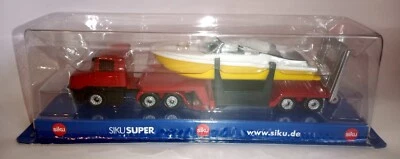 £7.95 • Buy SIKU 1613 Red SCANIA LOW LOADER With MOTOR BOAT Yellow MINT IN BLISTER 1:87 HO