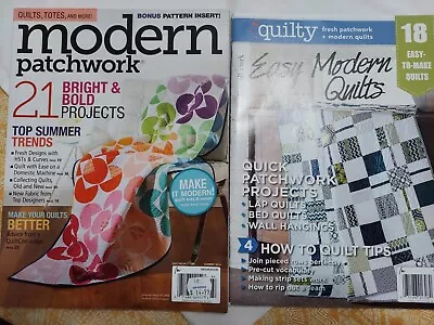 LOT 2 Modern Patchwork Magazine   Design Summer 2016 FREE SHIPPING & QUILTY  • $19.99