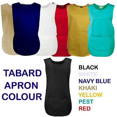 UNISEX TABARD APRON FRONT POCKET Kitchen Bar Cleaning Catering Uniform Colour UK • £6.99