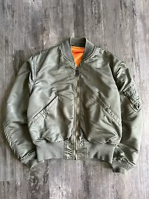 Vintage 60’s Alpha Industries USAF MA-1 L-2B Reversible Flight Jacket Large • $190