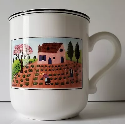 Villeroy & Boch Design Naif Farm Scene Rooster Coffee Mug Cup Holds 8oz. VTG EUC • $14