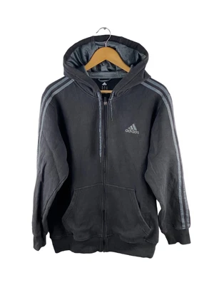 $20.97 • Buy VINTAGE Adidas Hooded Full Zip Jacket Mens Size L Black Long Sleeve Pockets Logo