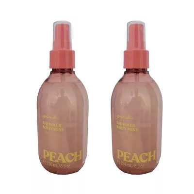 2 New Victoria’s Secret Pink Glow Shimmer Body Mist Peach Scent 8 Fl Oz • $22.95