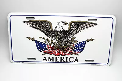 God Bless America Flag Eagle 3d Embossed Metal Car Novelty License Plate Tag • $12.98