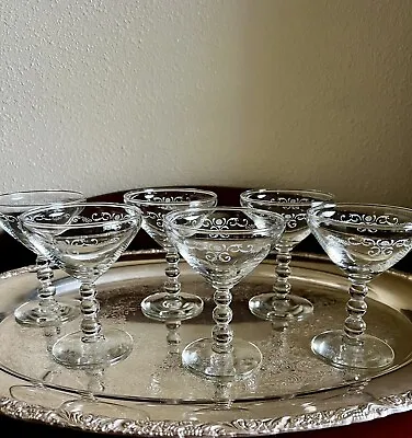 Vintage Champagne Glasses Mid Century Cocktail Coupes Martini Barware Set Of 6 • $56