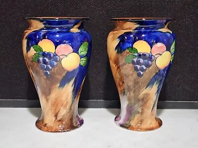 PAIR - Matching AUTUMN H & K Tunstall Vases 8 3/4 H Made In England • $56.99