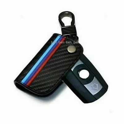 M-Color Carbon Fiber Car Key Fob Cover Case For BMW 1 3 5 6 Series E90 E91 E92 • $9.99