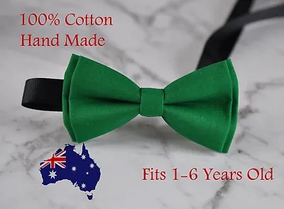 Boy Kids Baby 100% Cotton Evergreen Green Bow Tie BowtieWedding 1-6 Years Old • £4.65