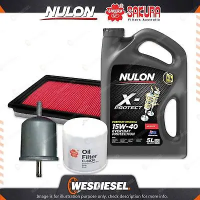Oil Air Fuel Filter + 5L PRO15W40 Oil Service Kit For Nissan Pulsar N15 SSS 2L • $85.55