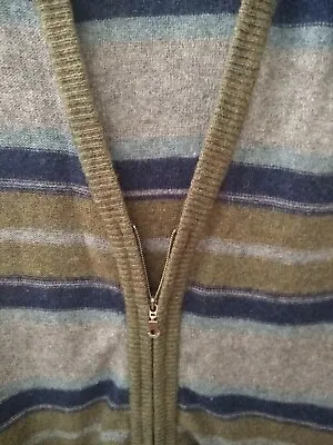 Tipi Cosi Sweater Vest Men's Wool Blend Blue & Green Stripes Zipper Front Size L • $22.99