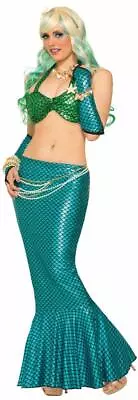 Mermaid Long Tail Costume Skirt Blue One Size • $23.87