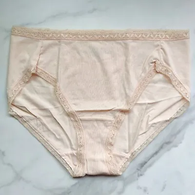 Soma Cotton Modal High-Leg Brief Panty In Pale Peach Orange Size S/M • $9.69