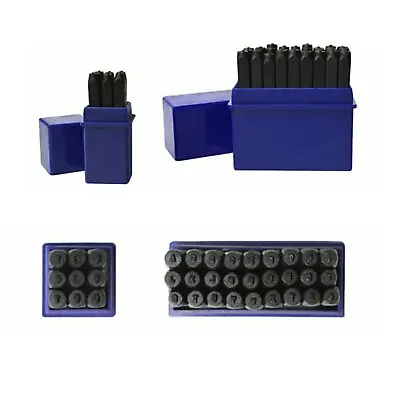 Set 36pc 1/16  Letter Number Punch Stamp Engrave Metal Die Jewelry Tool W/ Case • $29