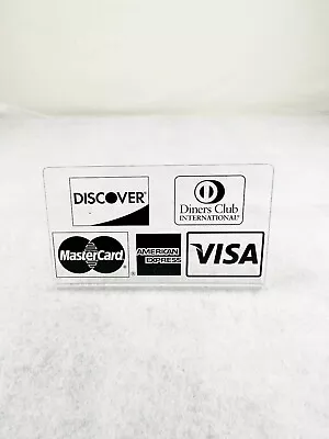 Discover Mastercard Visa American Express Diners Club Acrylic Counter Sign • $6