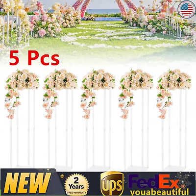 5pcs Wedding Flower Stand Acrylic Pillar Vase Stand Party Centerpiece  Decor • $159.60