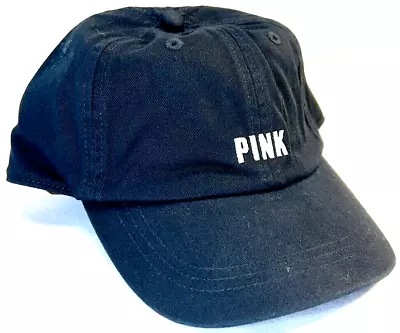 Victoria's Secret VS Pink Black Logo Baseball Cap Hat Women's One Size NWT • $10.87