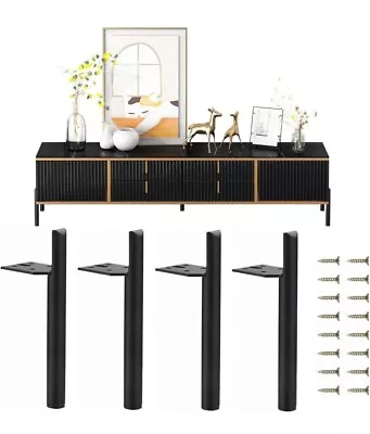8 Inch Furniture Legs Set Of 4 Black Metal Sofa Dresser Cabinet Coffee Table • $11