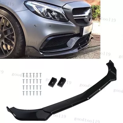 For Benz W205 W204 W212 Front Bumper Lip Spoiler Splitter Carbon Fiber Style • $55.95