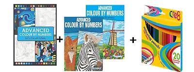 Advanced Colouring Books Colour By Numbers Colouring Book Relaxing A4 • £12.99