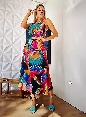 Farm Rio Multicoloured Printed Midi Dress Size S • £99