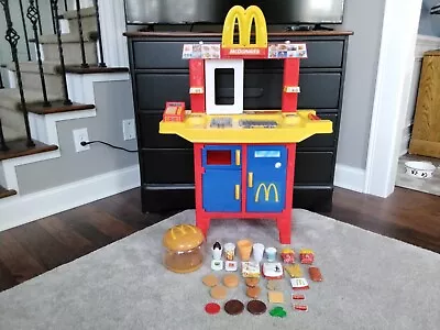 Vintage 2002 McDonald's Drive-Thru Kitchen Playset Sounds Works-Food Extras • $225