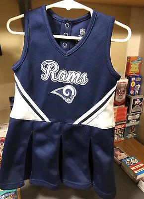 $15 • Buy Los Angeles Rams Cheerleading Outfit Kids Girls Size 4T Blue White Rams Logo
