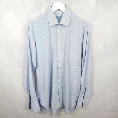£11.12 • Buy HILDITCH & KEY Mens Check Cotton French Cuff Shirt 15.5 Button Up Light Blue