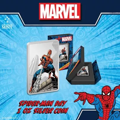 2023 Niue Marvel Spider-Man Day Coin Bar 1 Oz .999 Silver Proof Colorized • $144.95