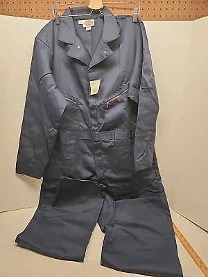 Dickies Coveralls Men's 46 Long Sleeve Mechanic Jumpsuit Unlined Workwear Blue  • $57.16