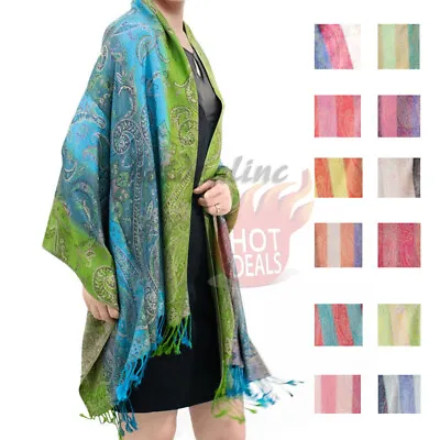 Women Pashmina Scarf Vintage Style Rainbow Luxury Paisley Pattern Wrap Shawl • $12.99