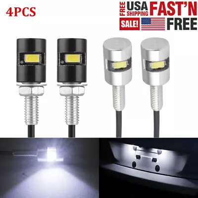 4Pc Universal White LED License Plate Light Car Van Trailer Trucks Screw Bolt-on • $9