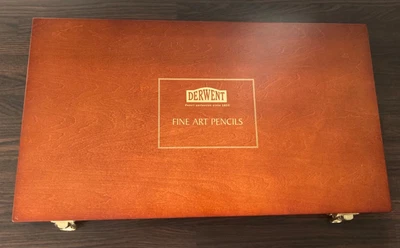 £42 • Buy Derwent Studio Coloured Pencils, Set Of 72 In A Wooden Display Box, Used.