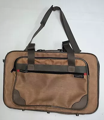VINTAGE Members Only Suitcase Luggage Travel Brown Shoulder Strap 20.5X13X5.5  • £38